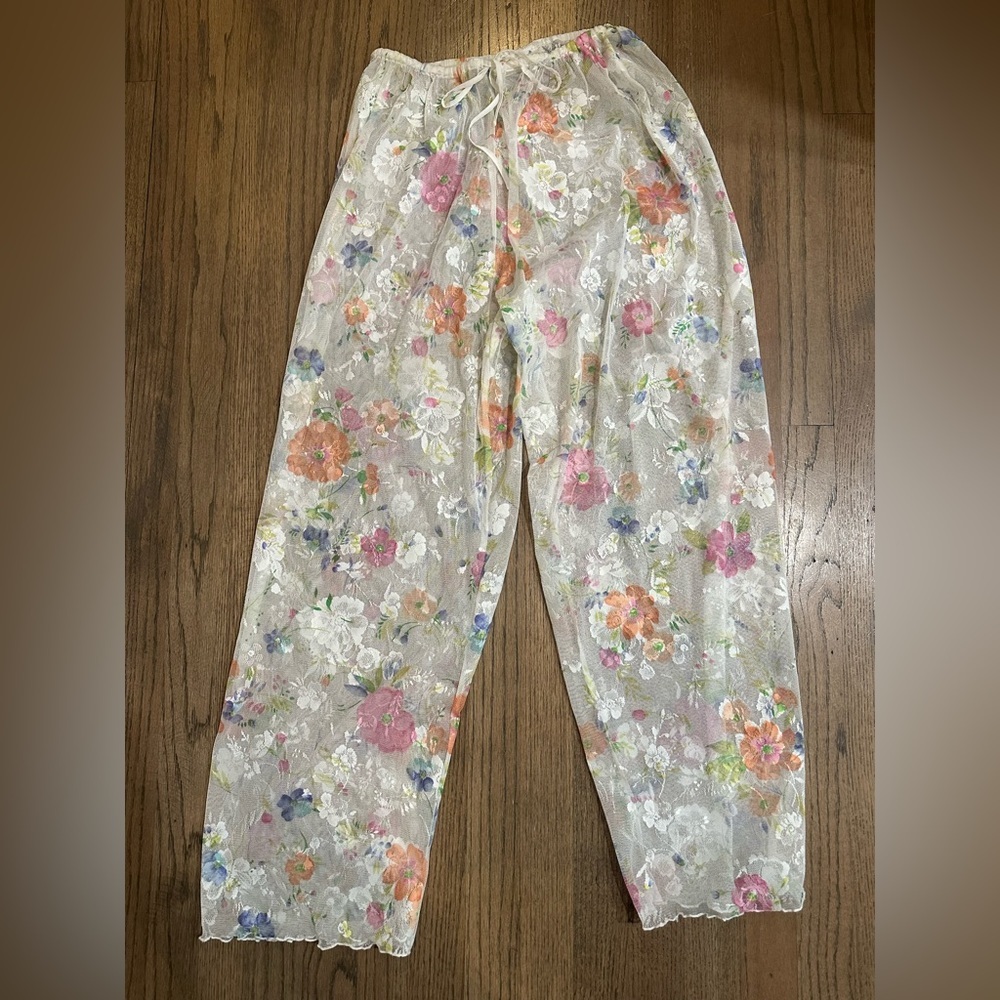 Victoria Secret Floral Lace Pants-Size Medium